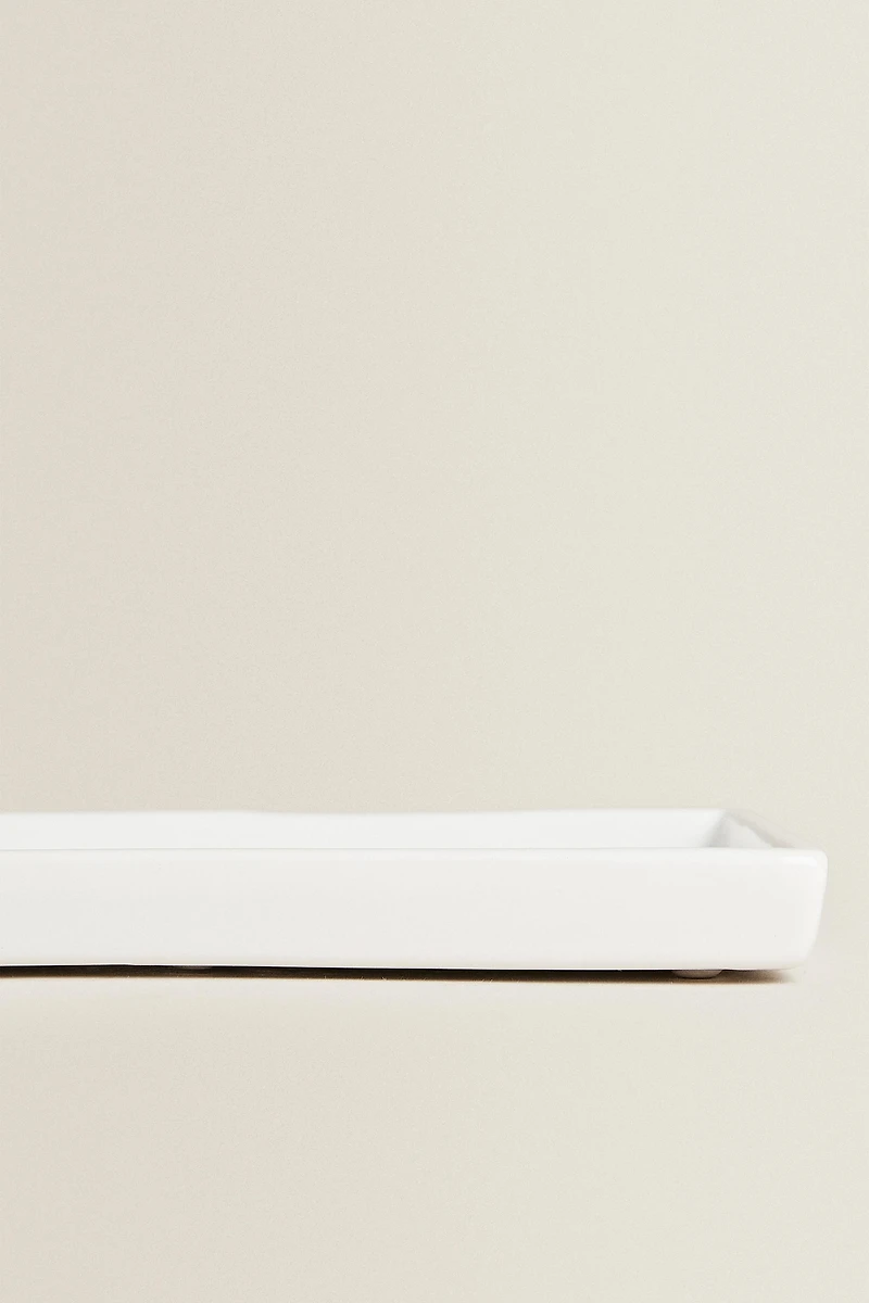 WHITE EARTHENWARE BATHROOM TRAY