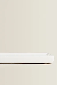 WHITE EARTHENWARE BATHROOM TRAY