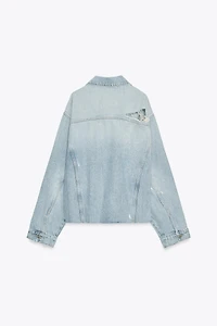SURCHEMISE EN JEAN TRF DÉCHIRÉE