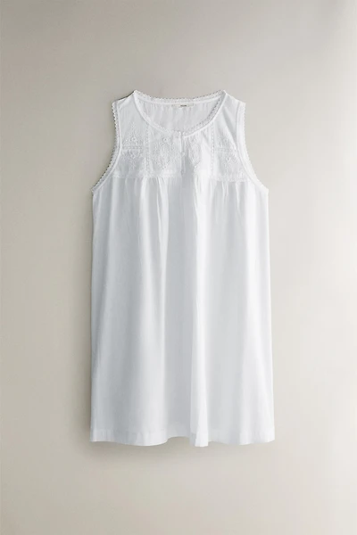 CHEMISE DE NUIT COTON BRODERIES