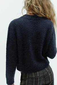 WOOL AND ALPACA BLEND JUMPER WITH V-NECK