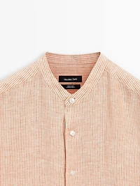 Chemise à rayures regular fit 100 % lin