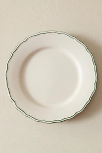 EARTHENWARE DINNER PLATE WITH CONTRASTING RIM