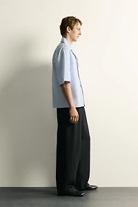 CONTRASTING PIPING RELAXED FIT SHIRT