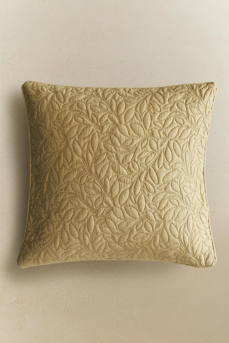 HOUSSE DE COUSSIN COUETTE MICROFIBRE FEUILLES