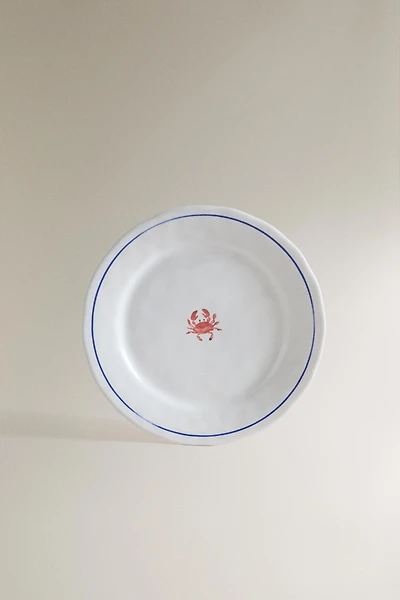 CRAB STONEWARE DESSERT PLATE