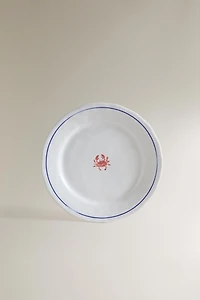 CRAB STONEWARE DESSERT PLATE