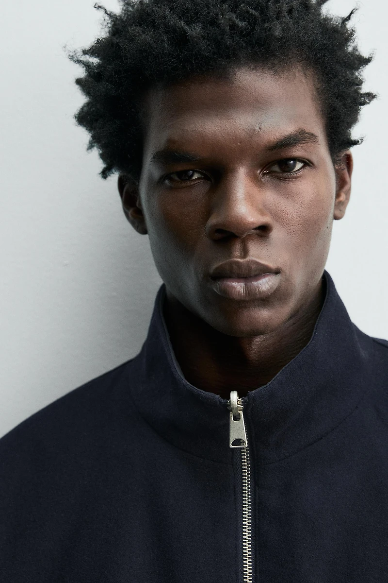 REVERSIBLE WOOL - CASHMERE BOMBER JACKET