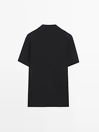 Cable-knit polo sweater