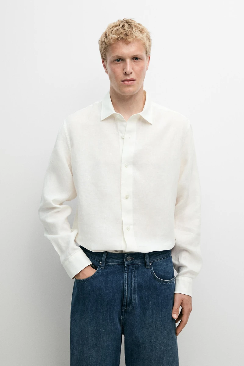 100% linen regular fit shirt