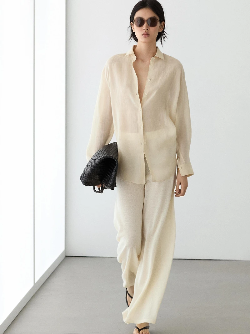 Pantalon fluide wide leg total look