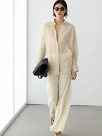 Pantalon fluide wide leg total look