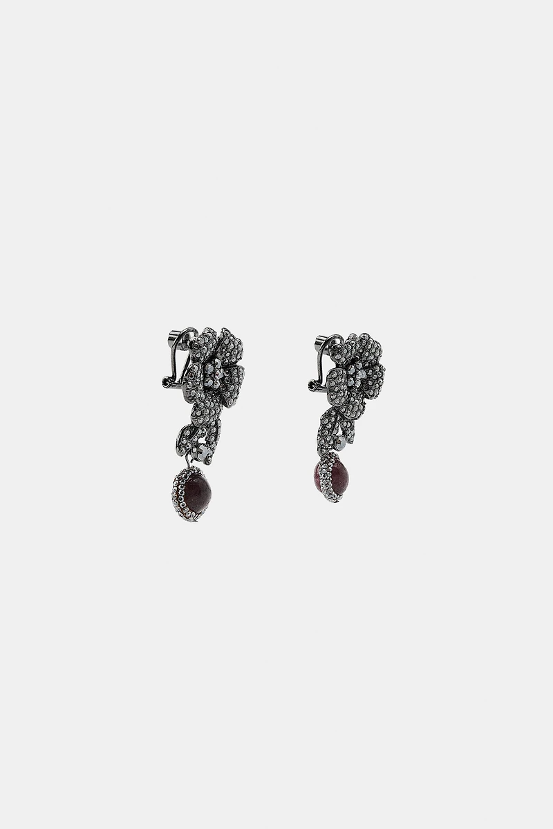 FLORAL STONE EARRINGS