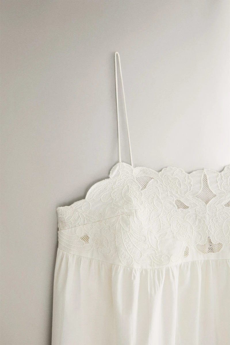 CHEMISE DE NUIT COTON BRODERIES