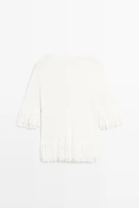 Fringe detail knit sweater - STUDIO