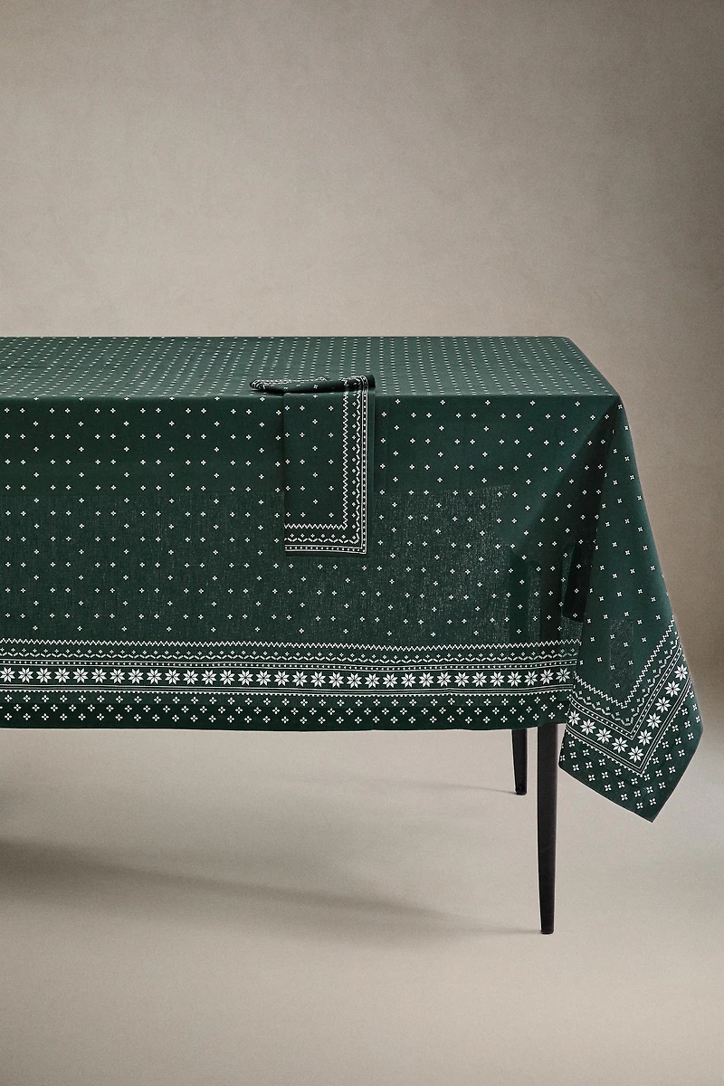 CHRISTMAS WINTER COTTON TABLECLOTH