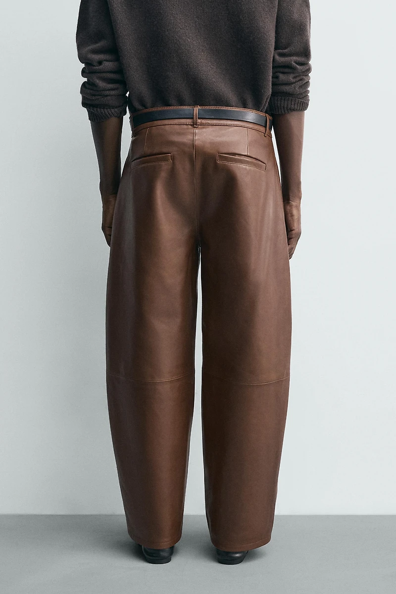 LEATHER BALLOON FIT PANTS