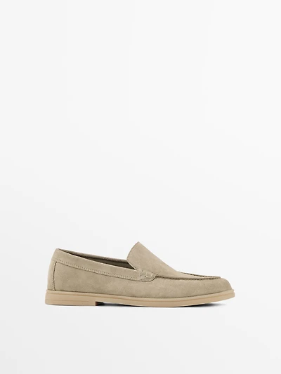 Split leather loafers