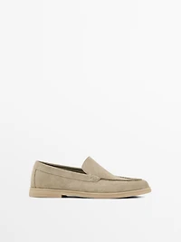 Split leather loafers