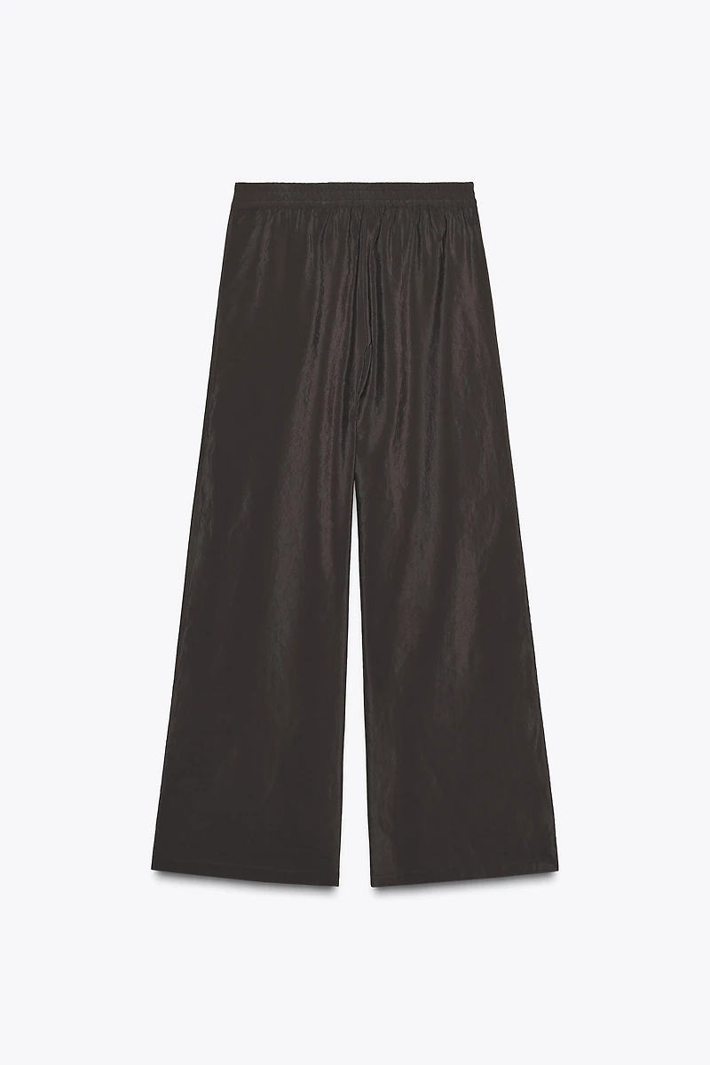 WIDE LEG ELASTIC WAIST PANTS