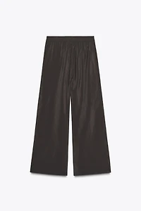 WIDE LEG ELASTIC WAIST PANTS