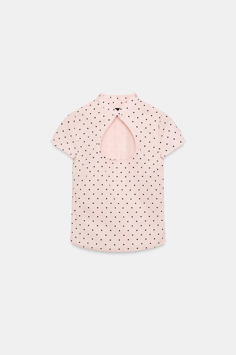 MANDARIN COLLAR VENTED TOP