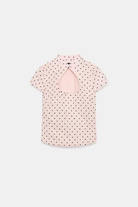 MANDARIN COLLAR VENTED TOP