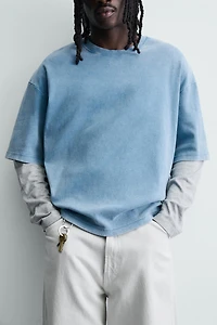 BOXY FIT TEXTURED SWEATSHIRT