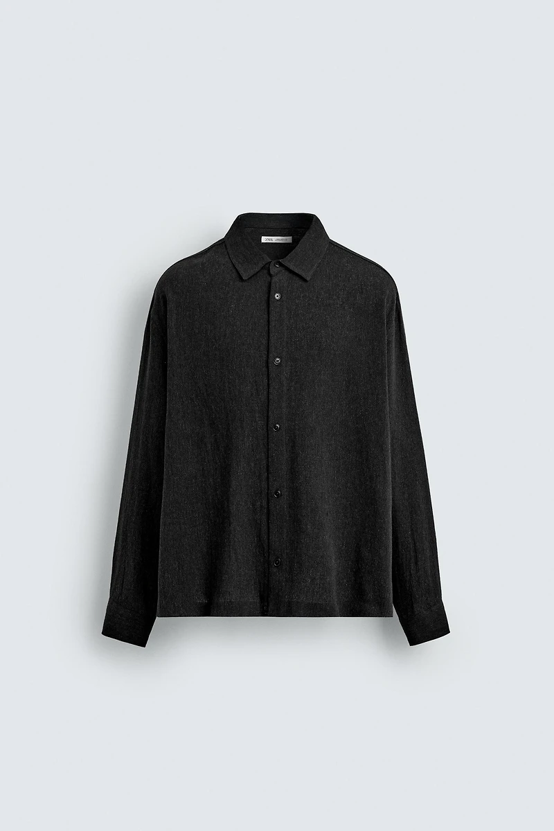 TEXTURED COTTON BLEND SHIRT