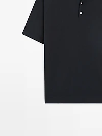 Knit cotton polo shirt