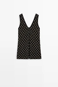 Robe courte à détails de perles