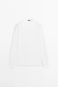 Long sleeve medium weight cotton T-shirt