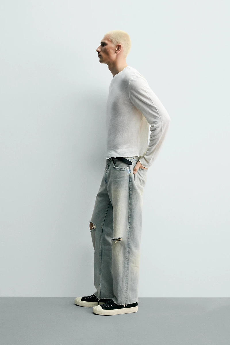 STRAIGHT CROPPED FIT JEANS