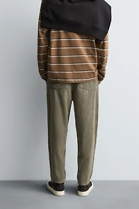 TAPERED FIT CORDUROY PANTS