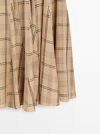 Check print godet midi skirt - STUDIO