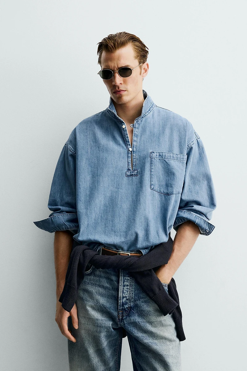 CHEMISE POLO RELAXED FIT EN DENIM