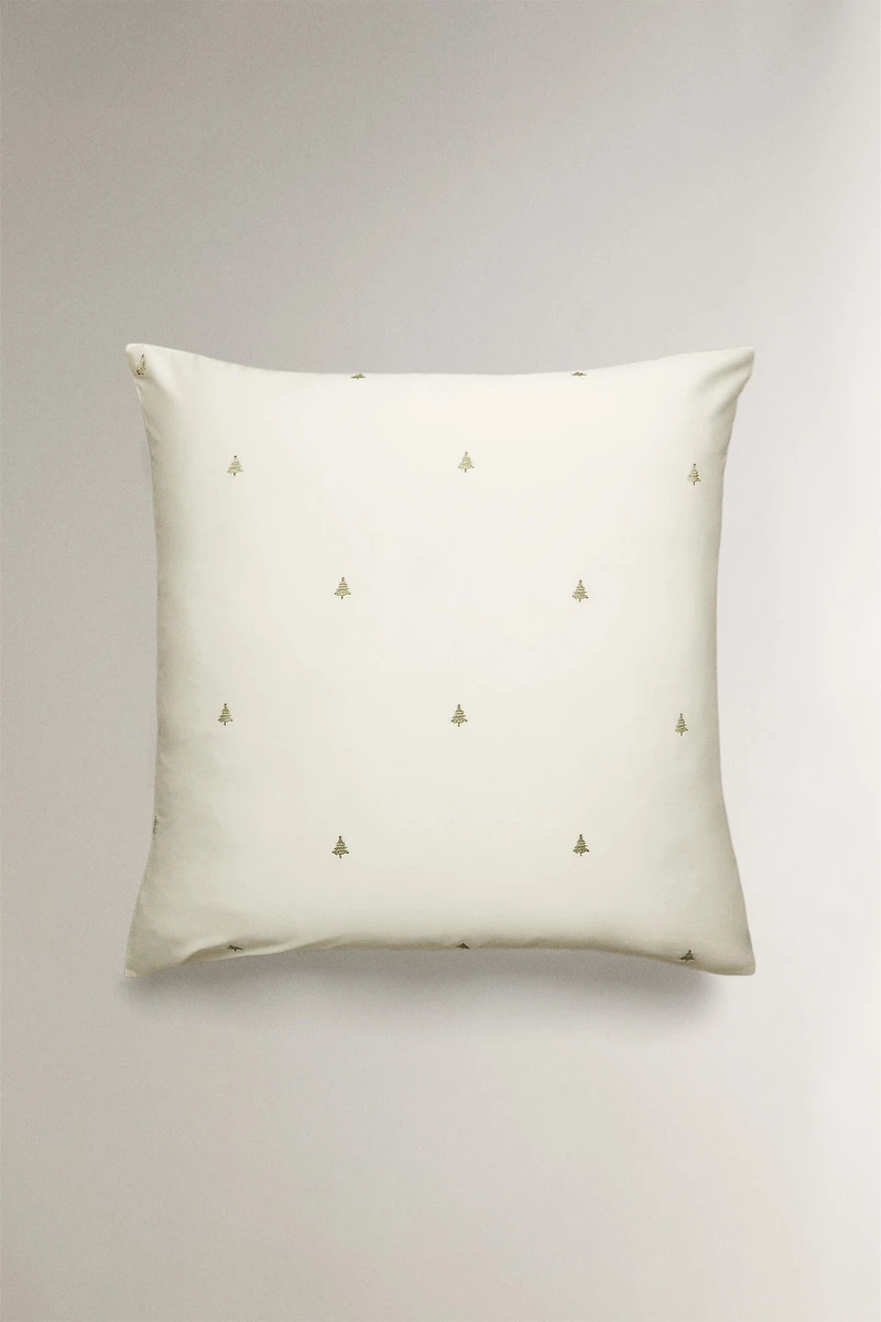 EMBROIDERED SATEEN CHRISTMAS PILLOWCASE