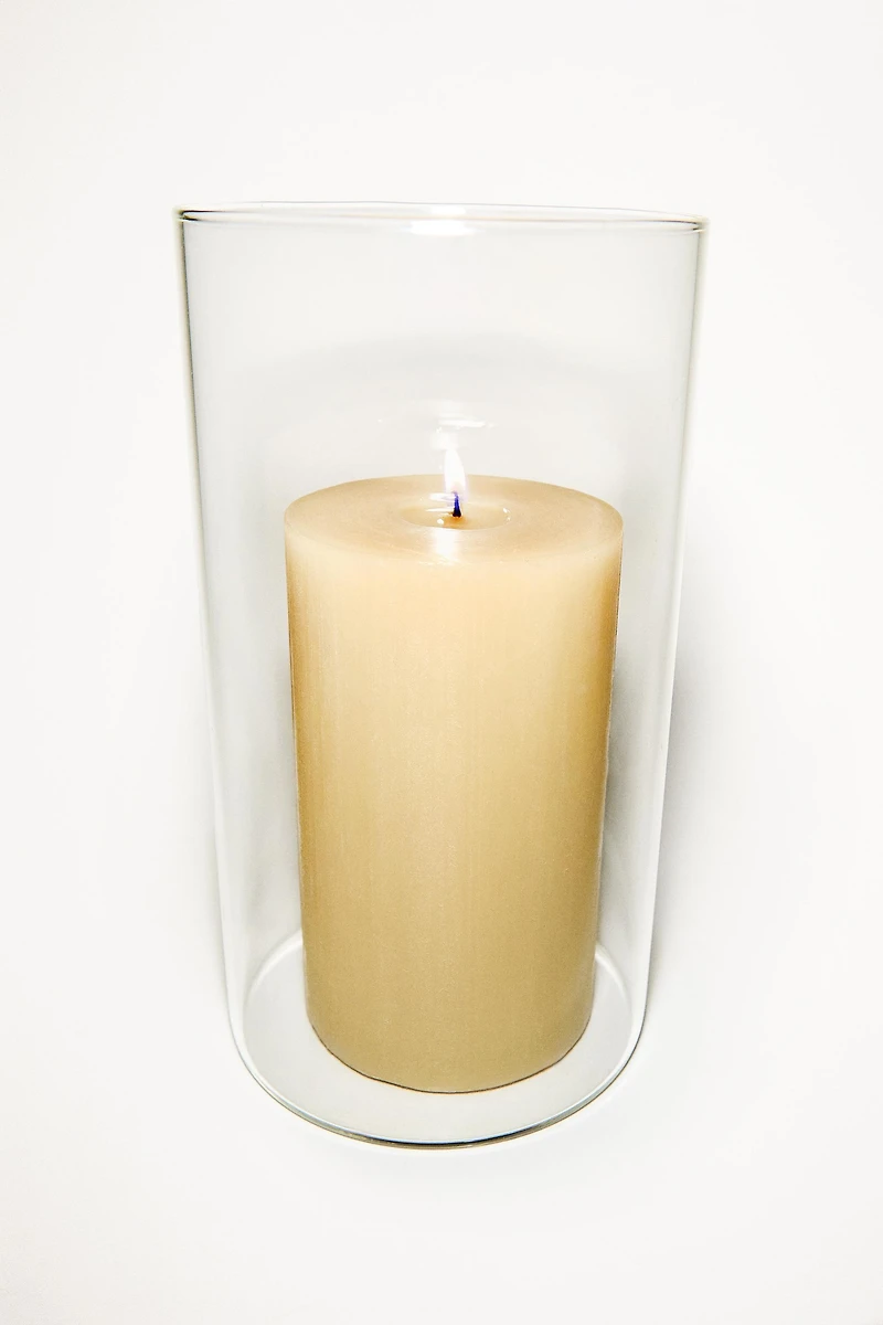 BOROSILICATE GLASS LANTERN VASE