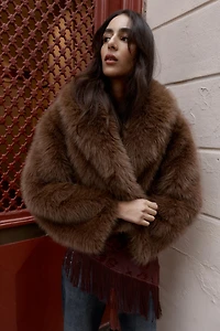 SHORT FAUX FUR COAT