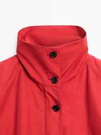 High neck bomber puff jacket