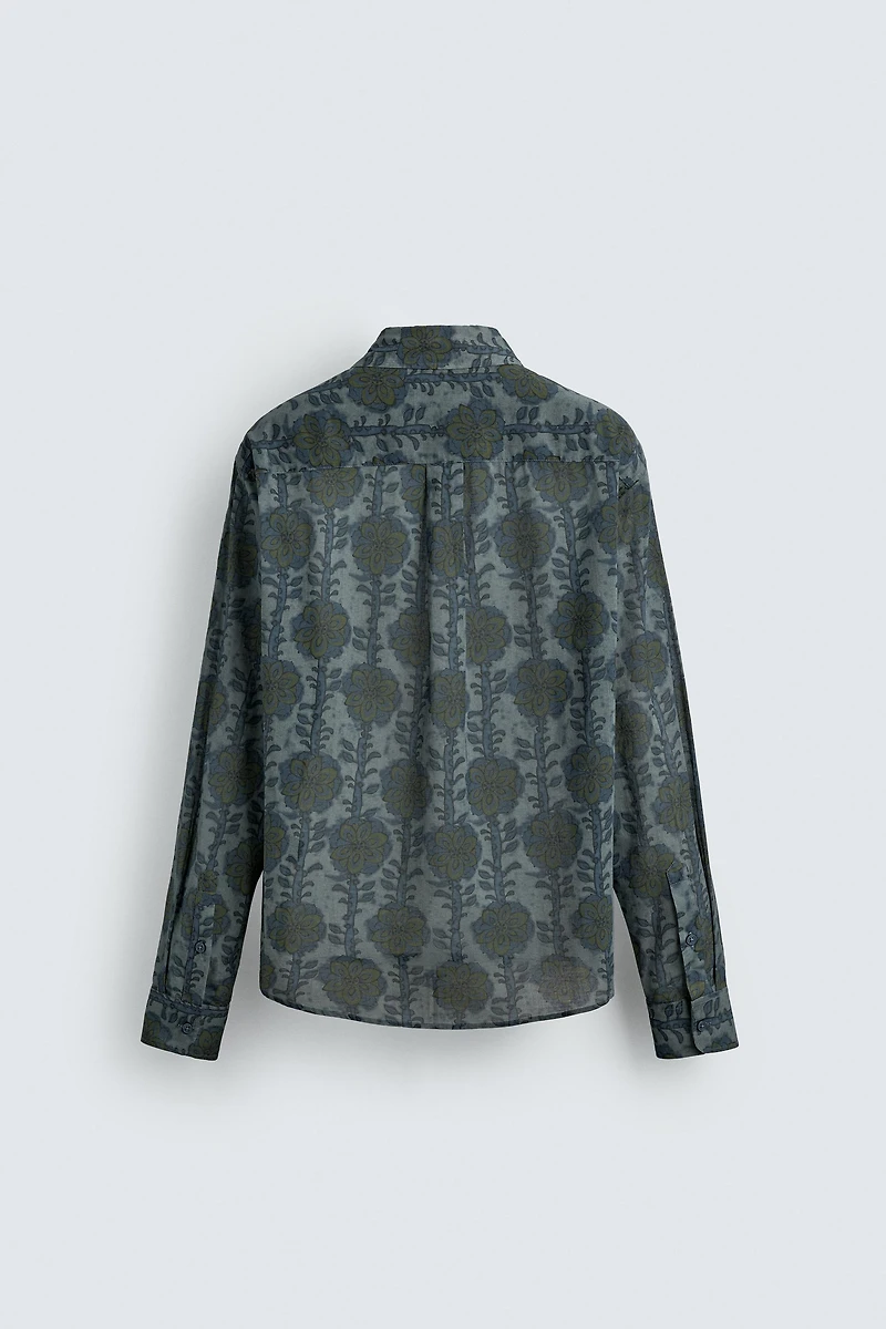 RELAXED FIT FLORAL PRINT SHIRT