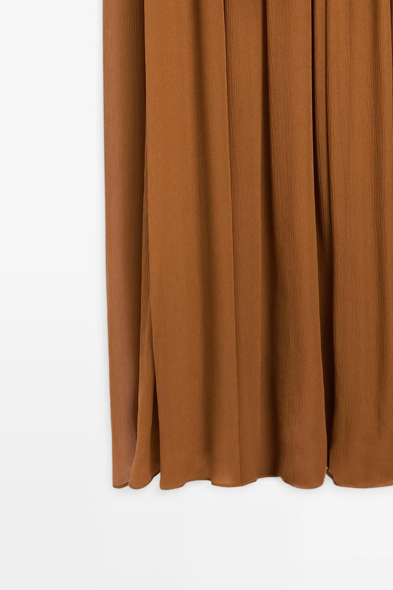 100% silk gathered midi dress