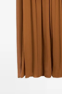 100% silk gathered midi dress