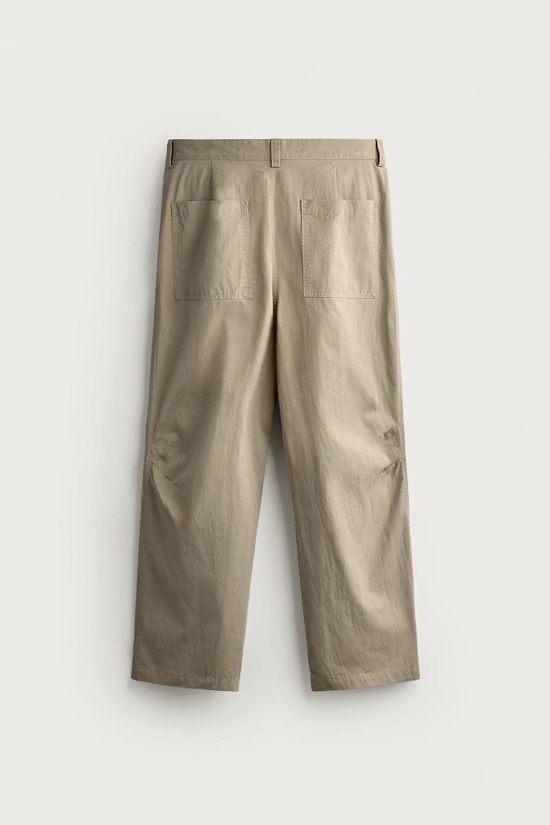 RELAXED FIT DARTED PANTS