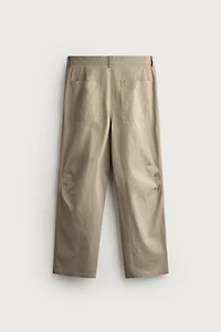 RELAXED FIT DARTED PANTS