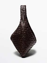 Braided nappa leather shopper bag