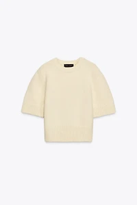 PULL EN MAILLE MANCHES COURTES
