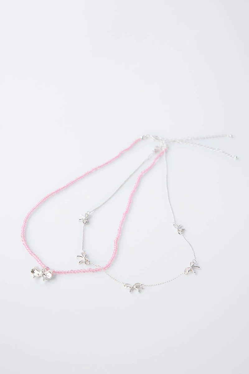 TWO-PACK OF BOW NECKLACES