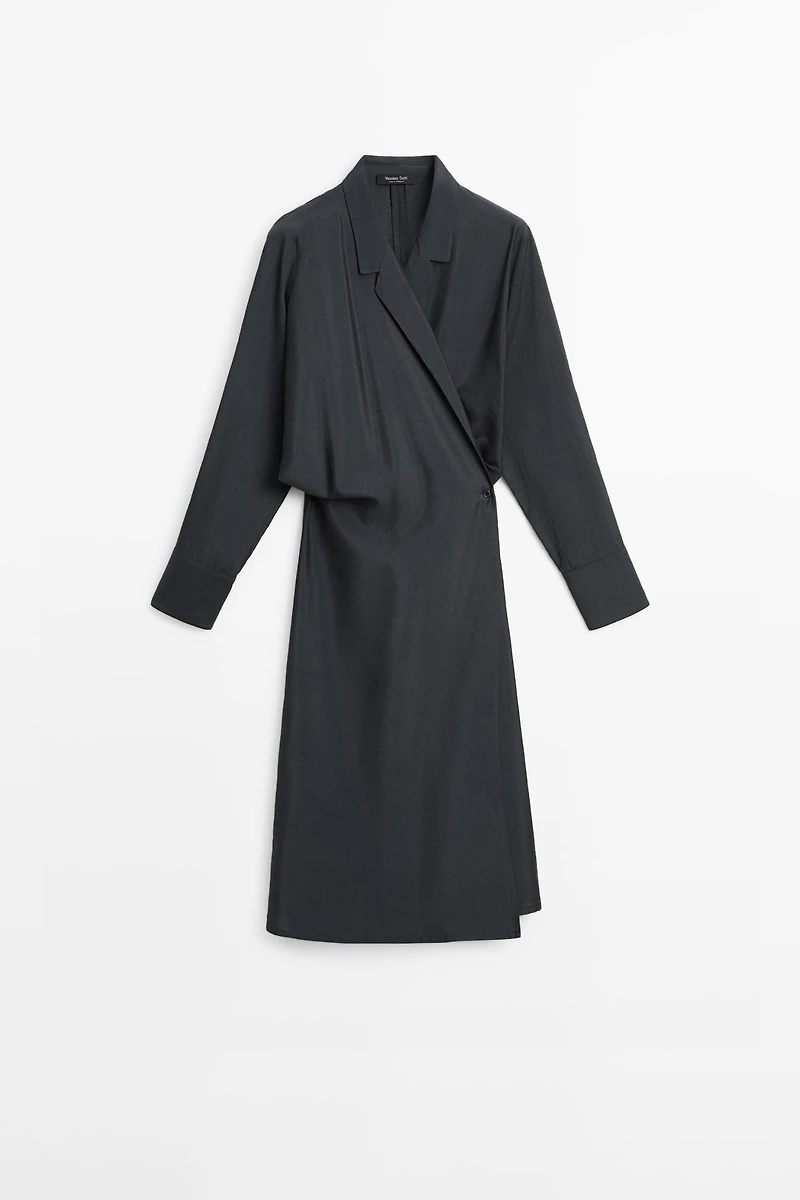 Midi dress with draped detail