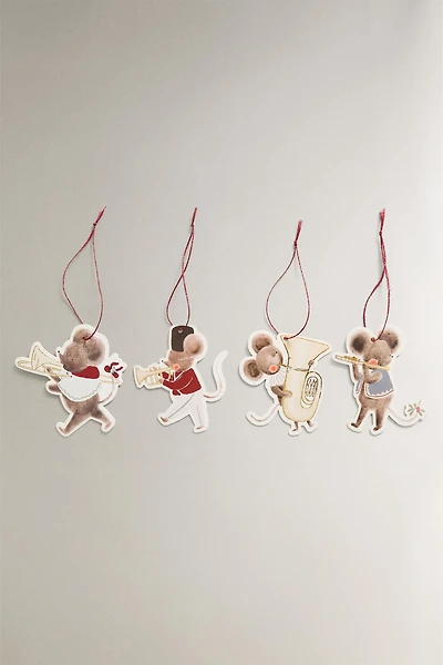 LOT ÉTIQUETTES CADEAUX SOURIS NOËL (LOT DE 12)